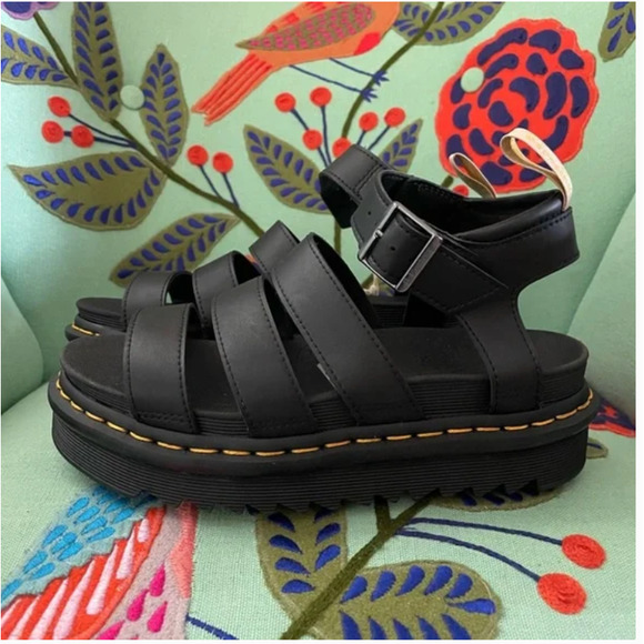 Dr. Martens Vegan Blaire Flatform Sandals 10 Ladies NEW - Picture 2 of 5